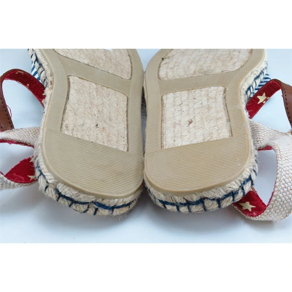 White Mountain Sz 8.5 M Dark Blue Ankle Strap Fabric Women‎ Sandals